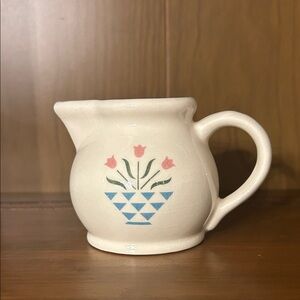 Floral Cream Ceramic Pitcher